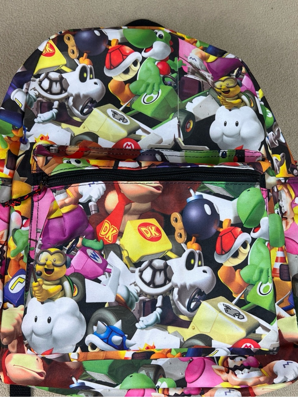 Mario Kart Backpack. Nintendo, Donkey Kong, Toad, Yoshi. School Bag